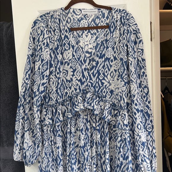 Worn once!! Emma & Michele Blue and White Patterned Dress - Picture 4 of 4